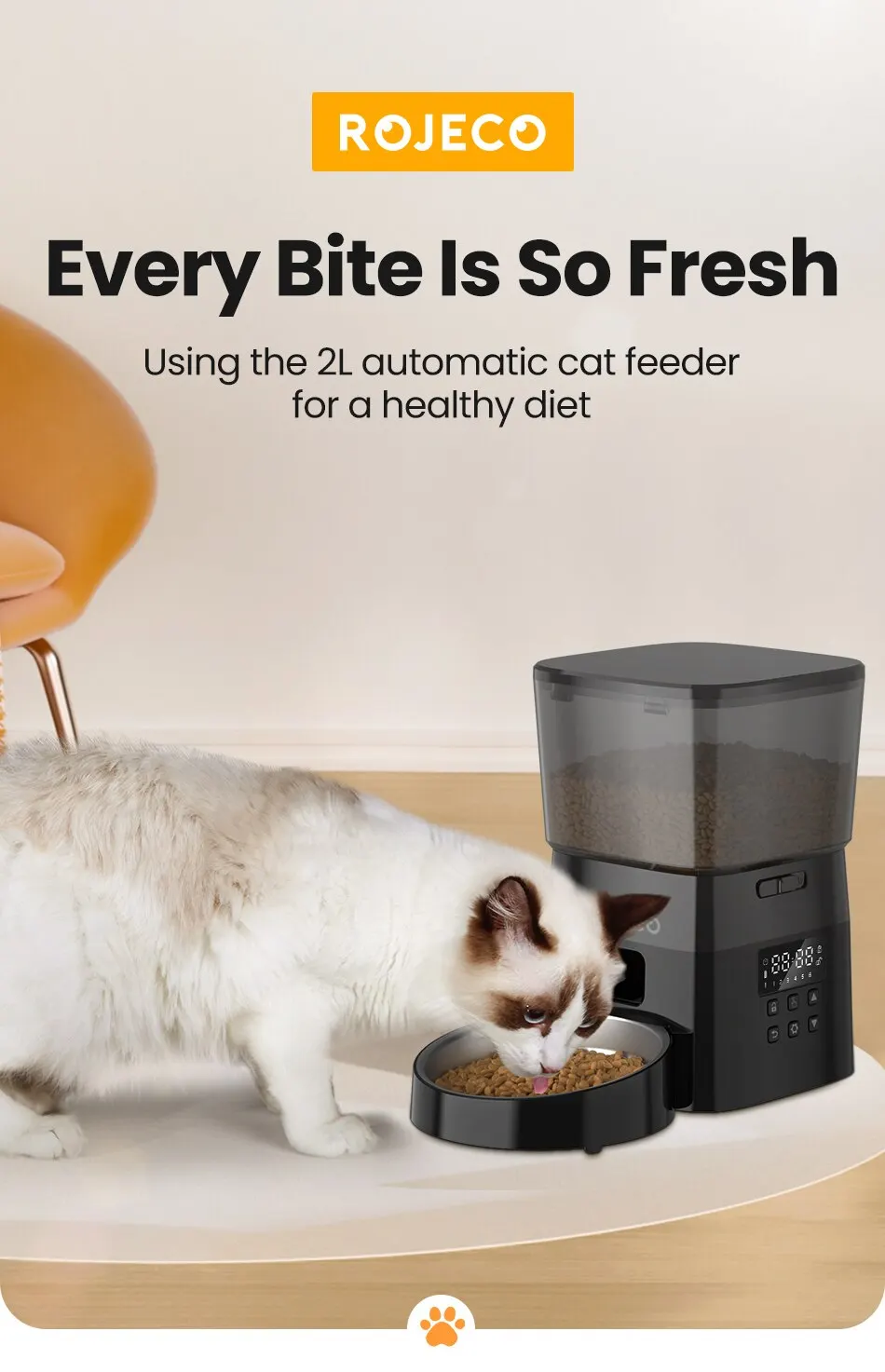 Automatic Pet Feeder UK Button Version Food Dispenser