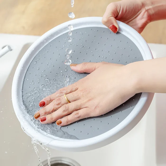 360 Rotating Round Storage Tray Organizer Non-slip Condiment Jar Holder - Image 3