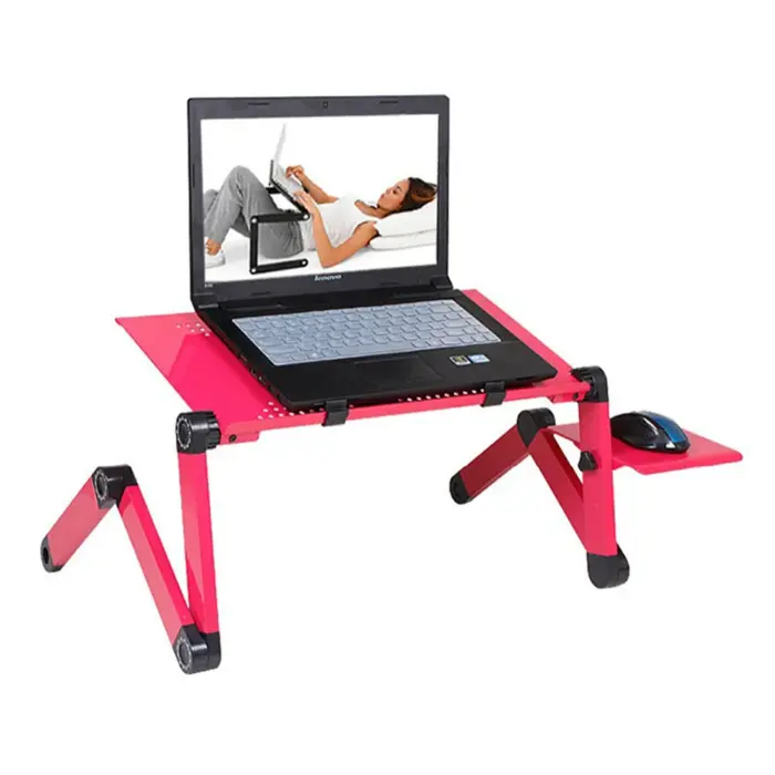 Portable Aluminum Ergonomic Laptop Desk Stand with Mouse Pad for TV Bed Sofa PC Notebook Table Desk Stand - Image 4