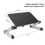 Portable Aluminum Ergonomic Laptop Desk Stand with Mouse Pad for TV Bed Sofa PC Notebook Table Desk Stand - Image 6