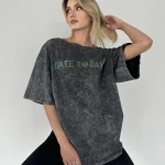 Oversized Acid Washed Women Top Vintage Cotton T-shirts - Image 9