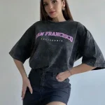 Oversized Acid Washed Women Top Vintage Cotton T-shirts - Image 18