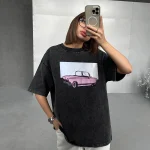 Oversized Acid Washed Women Top Vintage Cotton T-shirts - Image 4