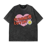 Oversized Acid Washed Women Top Vintage Cotton T-shirts - Image 7