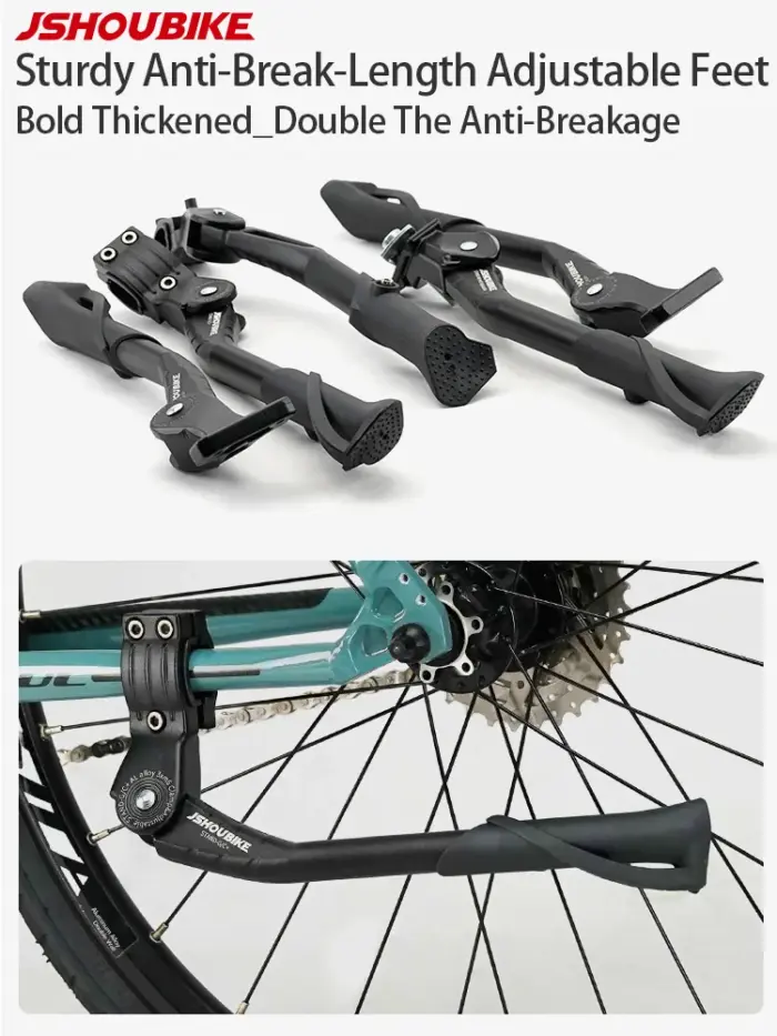Adjustable Bicycle Kickstand Aluminium Alloy MTB Snow Folding Bikes Electric Vehicles  Side Footrests Measurements 24-29 Inches - Image 4