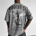 Money Angel Oversized Top Unisex O Neck Short Sleeve - Image 2
