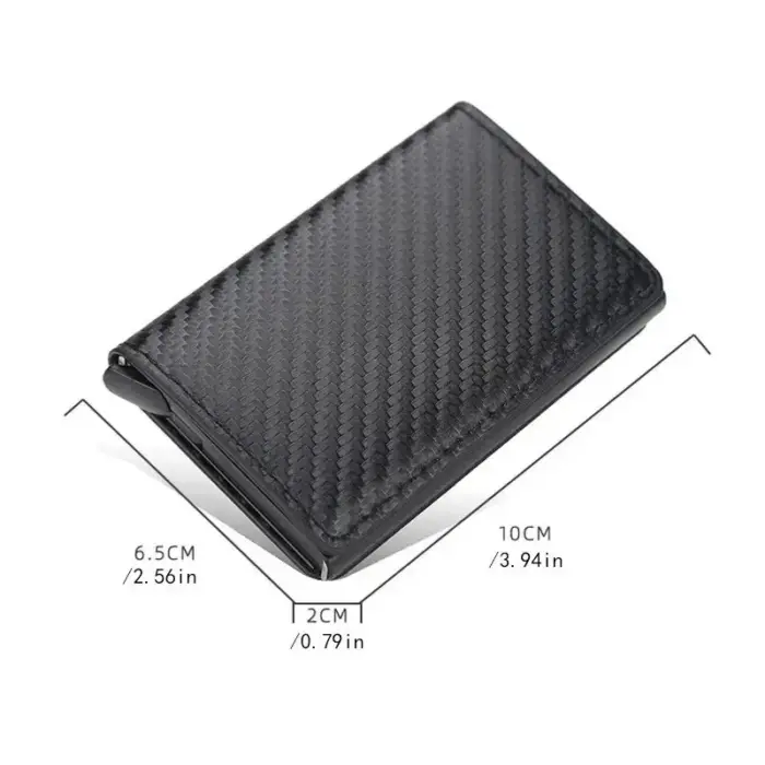 RFID Compact Wallet Carbon Fiber Card Holders for Men - Image 2