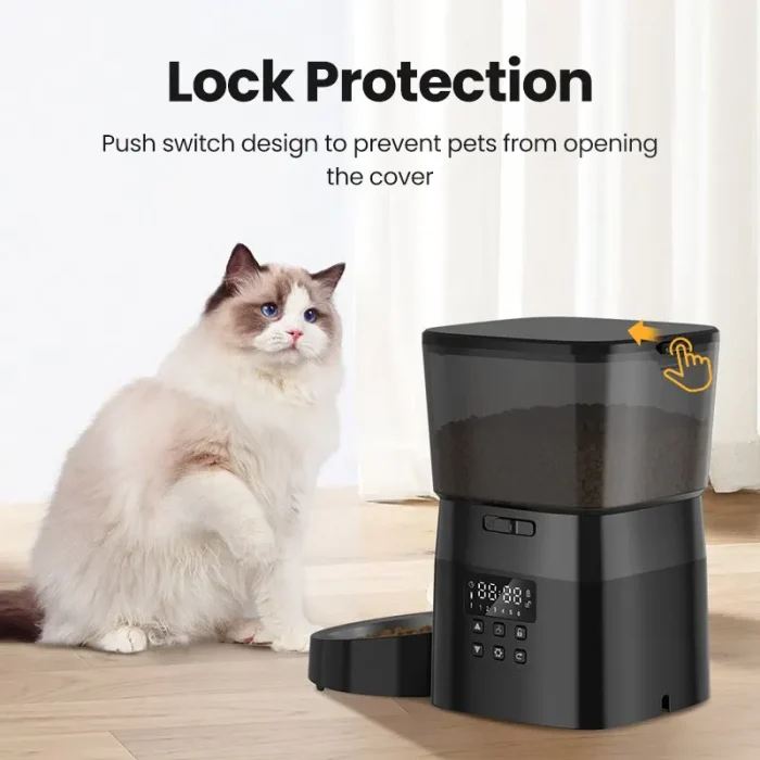 Automatic Pet Feeder UK Button Version Smart Control Dry Food Dispenser For Cats Dog - Image 4