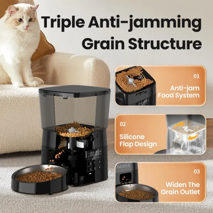 Automatic Pet Feeder UK Button Version Smart Control Dry Food Dispenser For Cats Dog - Image 2