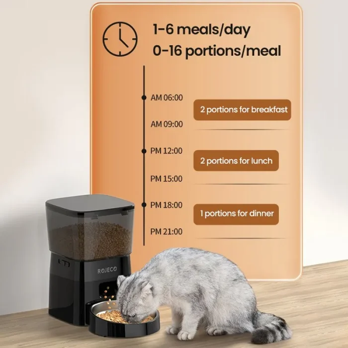 Automatic Pet Feeder UK Button Version Smart Control Dry Food Dispenser For Cats Dog - Image 7