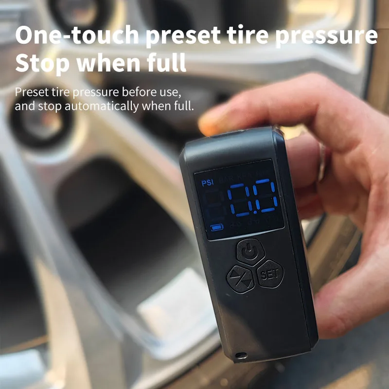 Portable Bike Pump RRSKIT Mini Electric Air Pump 150 PSI Tire Inflator Motorcycles Cars E-bikes and Bicycle with LCD Display - Image 2