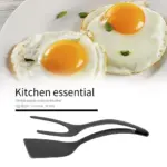  Flip tongs  dual purpose nylon grip clamp pancake fryers egg  tongs  steak tongs kitchen accessories - Image 2