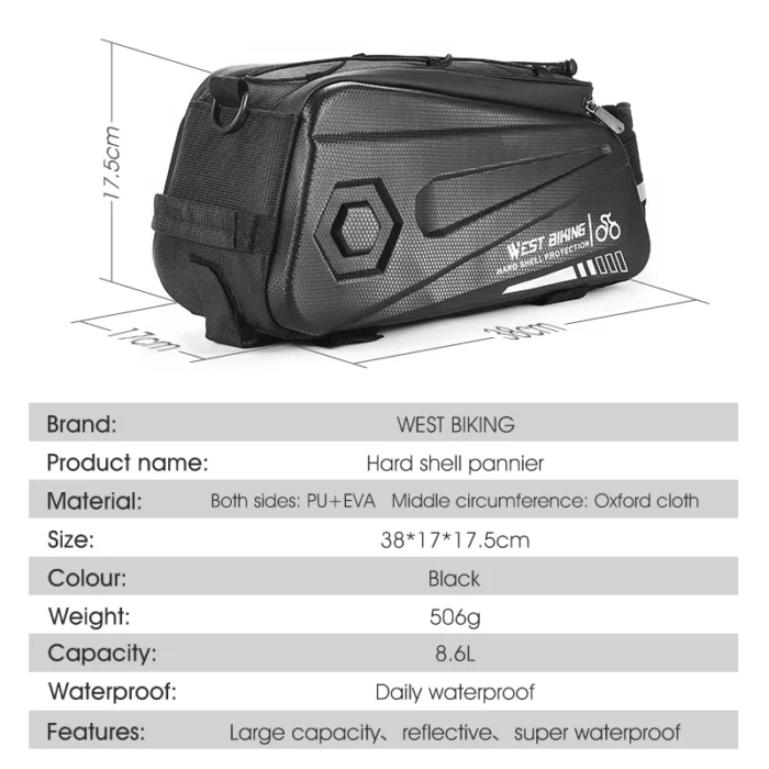 Push Bike Waterproof Panniers Multifunctional Road Travel Carrier Bag - Image 5