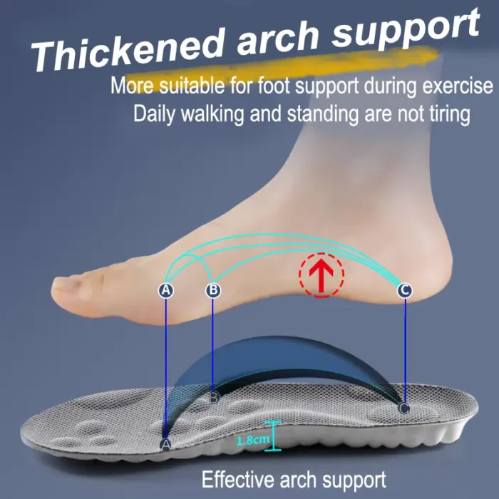 Breathable deodorant shock-absorbing cushion soft shoe pads orthotic insoles with high elastic latex - Image 2