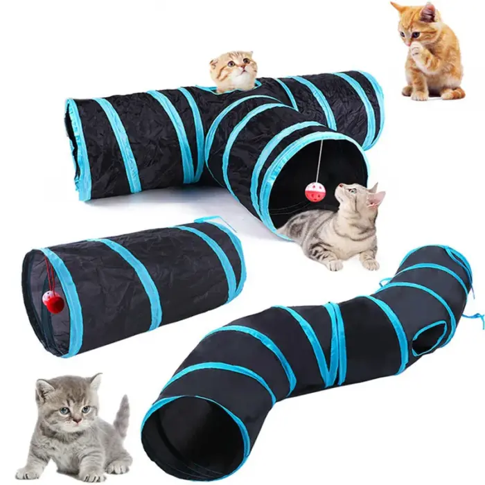 Pet Supplies  Cat Tunnel Foldable Cat S T Pass Play Tunnel Breathable Drill Barrel for Indoor Loud Paper Cat Tunnel Toy