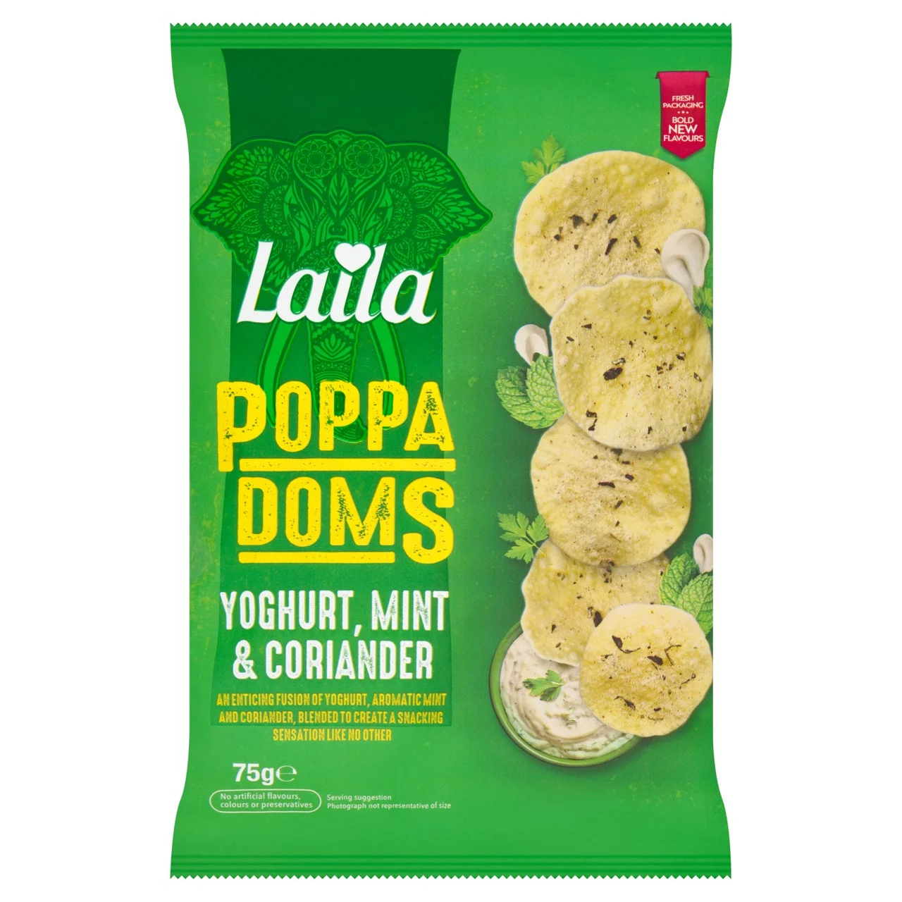Laila Poppadoms Yoghurt Mint And Coriander
