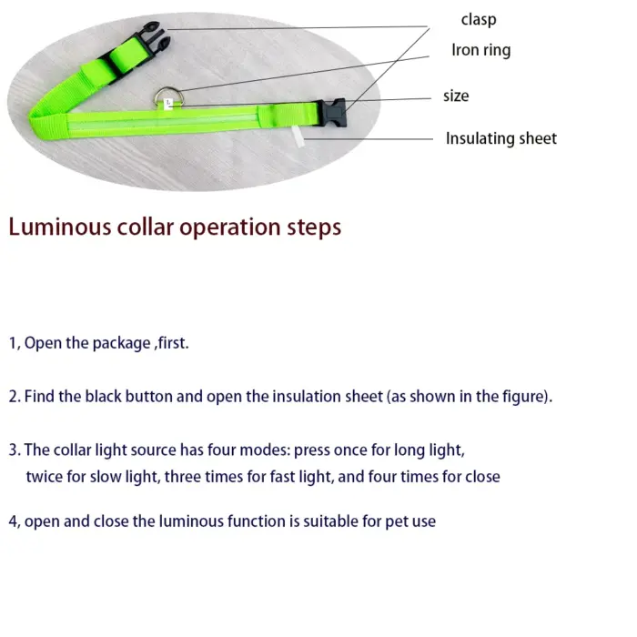 LED Flashing Dog Collar Luminous Fluorescent Night Safety - Image 5